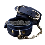Фіксатори для рук Roomfun Leather Handcuffs, сині - Фото №1