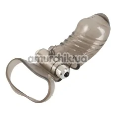 Вибронасадка на пенис Stimulation Cock Sleeve With Vibration, серая - Фото №1