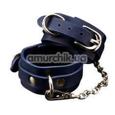 Фиксаторы для рук Roomfun Leather Handcuffs, синие - Фото №1