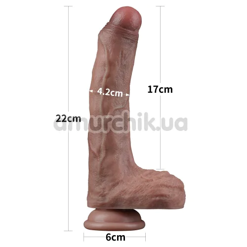 Фаллоимитатор Dual-Layered Silicone Nature Cock LV411045, коричневый