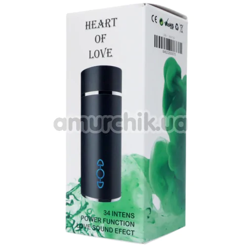 Мастурбатор с вибрацией Masturbator Vagina Heart Of Love, черный