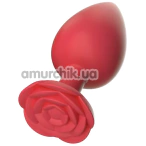 Анальная пробка Rose Shape Silicone Anal Plug Large, красная - Фото №1