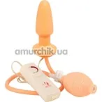 Анальний розширювач з вібрацією Butt Plug mit Pneumatik, тілесний - Фото №1