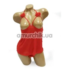 Комплект Candy красный: комбинация + трусики-стринги - Фото №1