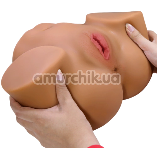 Искусственная вагина и анус с вибрацией Crazy Bull Gretana Gerian, телесная