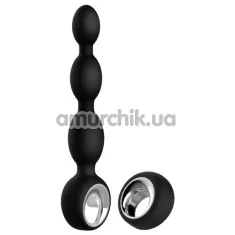 Анальная цепочка с вибрацией Midnight Magic Dione Remote, черная - Фото №1