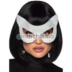 Маска кішечки Leg Avenue Rhinestone Cat Mask, біла - Фото №1