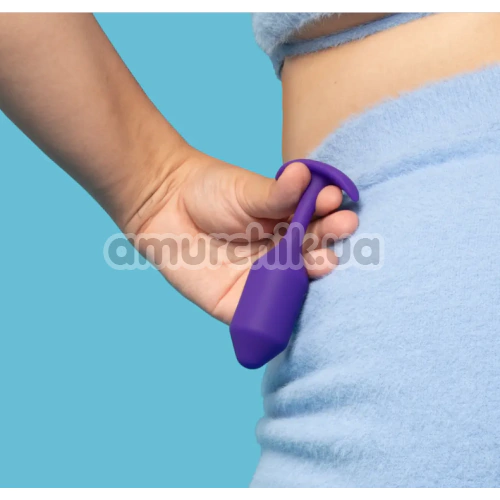 Анальна пробка зі зміщеним центром ваги B-Vibe Snug Plug 2, фіолетова