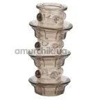 Насадка на пеніс Dr. Joel Kaplan Triple Stacker Beaded Girth Ring, сіра - Фото №1