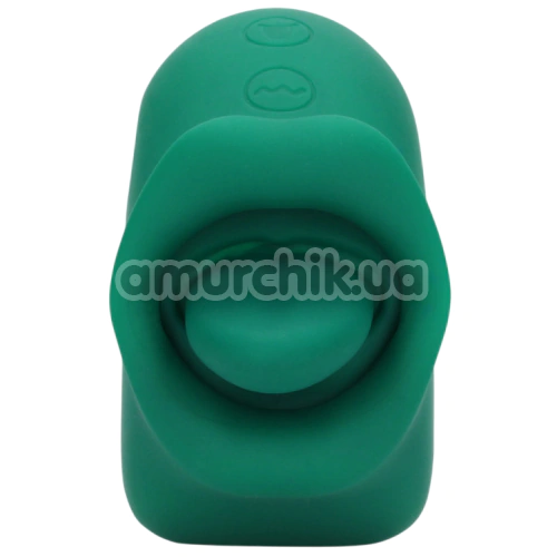 Симулятор орального секса для женщин с вибрацией Loveline Licking And Vibrating Clitoral Stimulator, зеленый