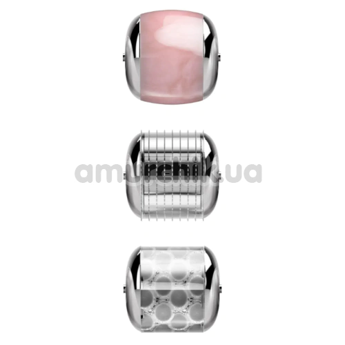 Массажер-роллер для лица с микроиглами Geske MicroNeedle Face Roller 9 in 1, сиреневый
