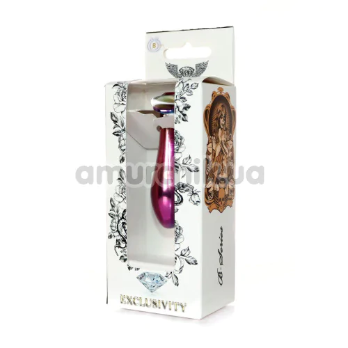 Анальная пробка с красным кристаллом Exclusivity Jewellery Multicolour Straight Plug S, радужная
