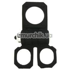 Віброкільце Silicone Lovers Gear Ball Spreader Enhance, чорне - Фото №1