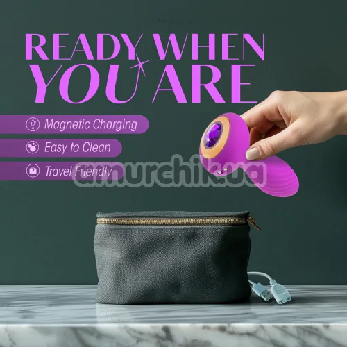 Анальная пробка с вибрацией Oh My Gem Charm, фиолетовая