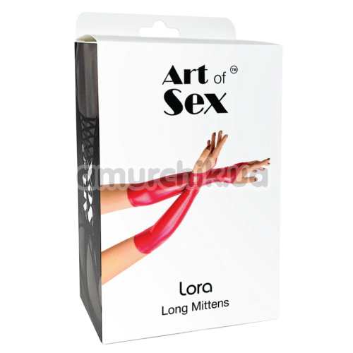 Рукавички вінілові довгі Art of Sex Lora Velvet, чорні