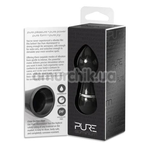 Анальна пробка з вібрацією Pure Aluminium Small, чорна