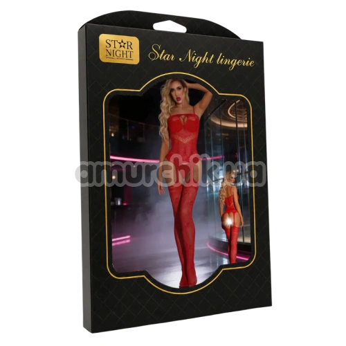 Комбинезон Star Night Three Net Bodystocking, красный