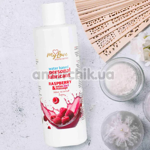 Массажный лубрикант MyLove Aroma Series Personal Lubricant 2in1 Raspberry - малина, 300 мл