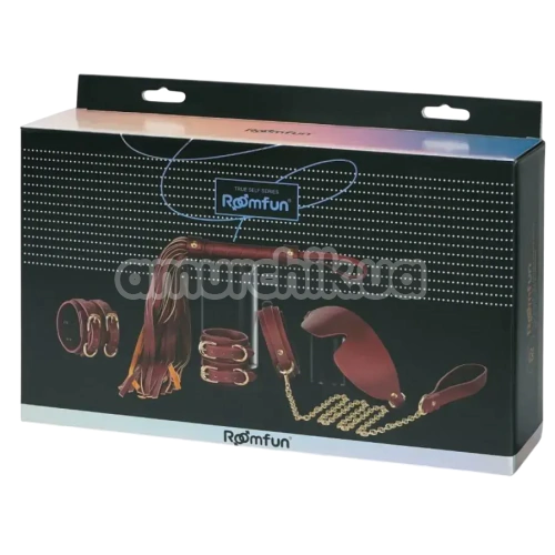 Бондажный набор Roomfun BDSM Kit, бордовый