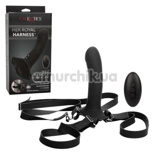 Страпон с вибрацией Her Royal Harness Me2 Remote Rumbler, черный