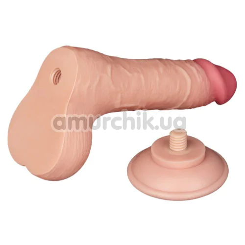 Фаллоимитатор Sliding-Skin Dual Layer Dong 7.5 с мошонкой, телесный