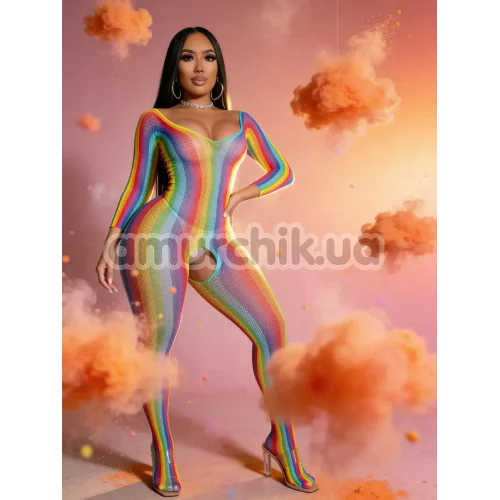 Комбинезон Star Night Sexy Rainbow Fishnet Bodystocking, разноцветный