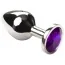 Анальна пробка з фіолетовим кристалом SWAROVSKI Silver Purple Middle, срібна