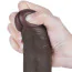 Фаллоимитатор Sliding-Skin Dual Layer Dong 8 с маленькой мошонкой, коричневый - Фото №9
