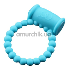 Виброкольцо для члена Hision Beads Ring, голубое - Фото №1