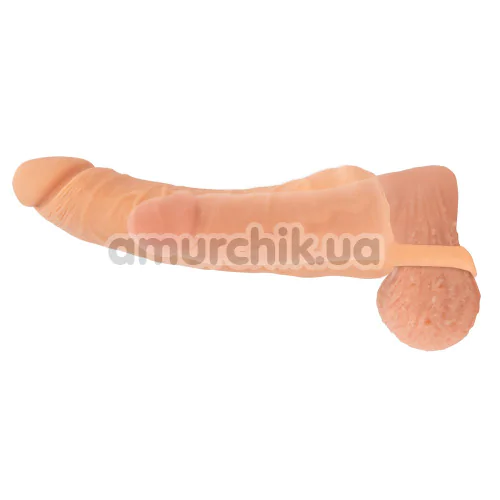 Мастурбатор-насадка Nature Skin 2in1 Extension+Masturbator Large, телесный