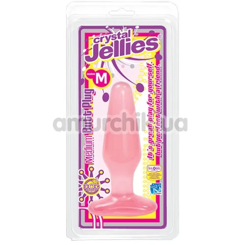 Анальна пробка Crystal Jellies Medium, 14 см рожева