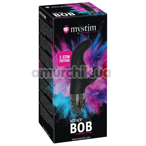 Вибратор с электростимуляцией Mystim Black Edition Hop Hop Bob, черный