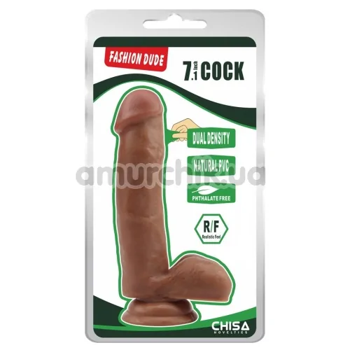 Фаллоимитатор Fashion Dude 7.1 Inch Cock, коричневый