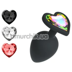 Анальная пробка со сменными кристаллами Crushious Cuore S, черная - Фото №1