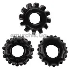 Набор из 3 эрекционных колец GK Power Gear Up Rings, черный - Фото №1