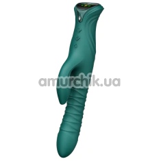 Вібратор з поштовхами і підігрівом Zalo Mose 2 Rabbit Thruster, зелений - Фото №1