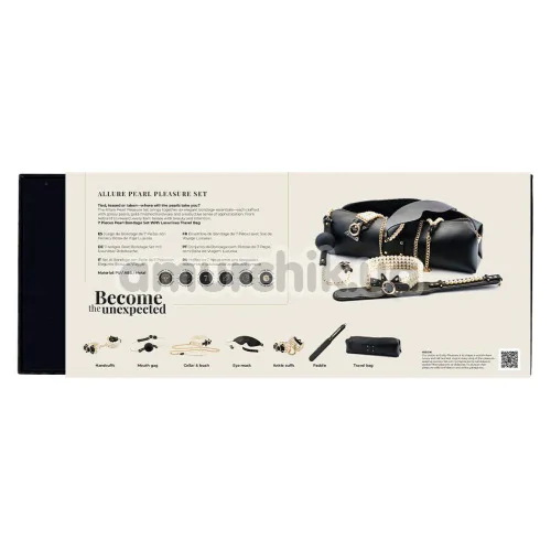 Бондажний набір Guilty Pleasure Allure Pearl Pleasure Set, чорно-золотий