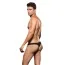 Трусы-стринги мужские Microfiber Lace-Up Low-Rise Thong, черные - Фото №2
