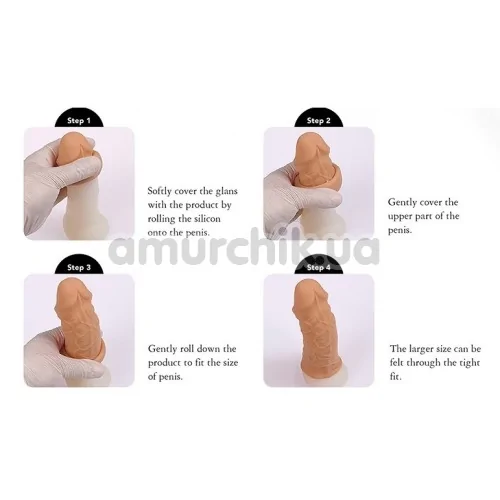 Насадка на пенис Kokos Cock Sleeve CS 004-M, телесная