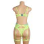 Комплект Star Night Neon Lace 3-Piece Set With Garter Belt, салатовий: бюстгальтер + трусики + пояс для панчіх - Фото №9