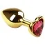 Анальная пробка с розовым кристаллом SWAROVSKI Gold Heart Pink-Rhodolite, золотая