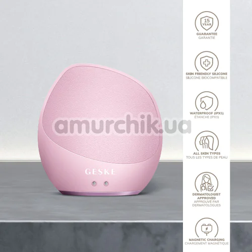 Ультразвуковая щетка для тела Geske Sonic Body Brush 7 in 1, светло-розовая