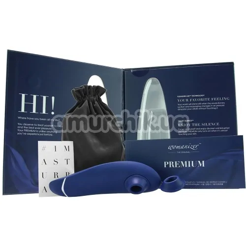 Симулятор орального сексу для жінок Womanizer Premium, синій