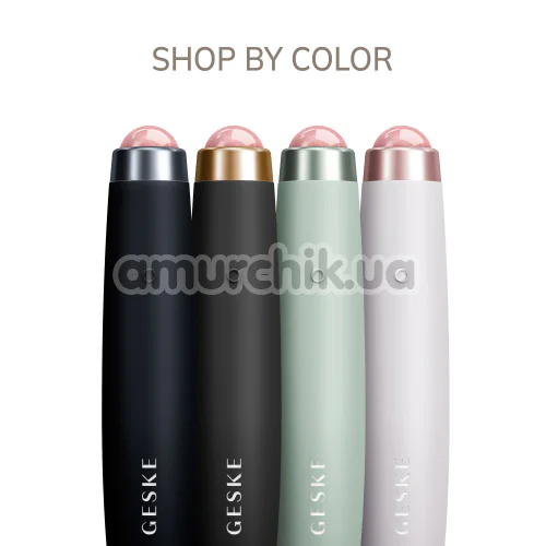 Ультразвуковая ручка-массажер для лица Geske Sonic Rose Quartz LED Depuffing Pen 8 in 1, зеленая