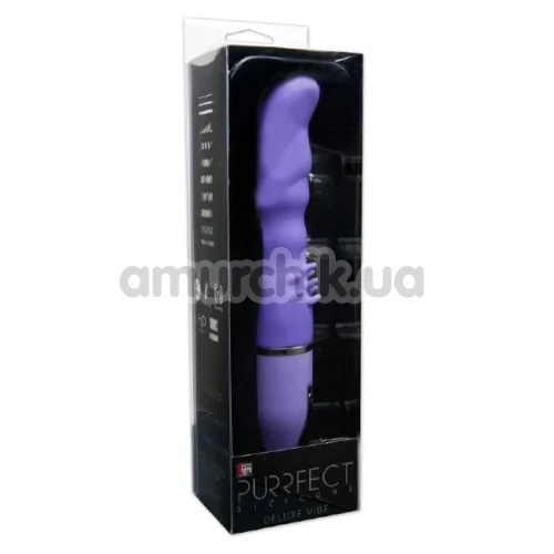 Вібратор для точки G Purrfect Silicone Deluxe Vibe з шипами, 14.5 см фіолетовий
