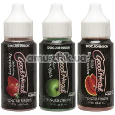 Набір засобів для мінету Doc Johnson GoodHead Tingle Drops, 3 шт - Фото №1