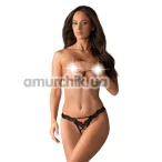Трусики-стринги Obsessive Bra Velle, черные - Фото №1