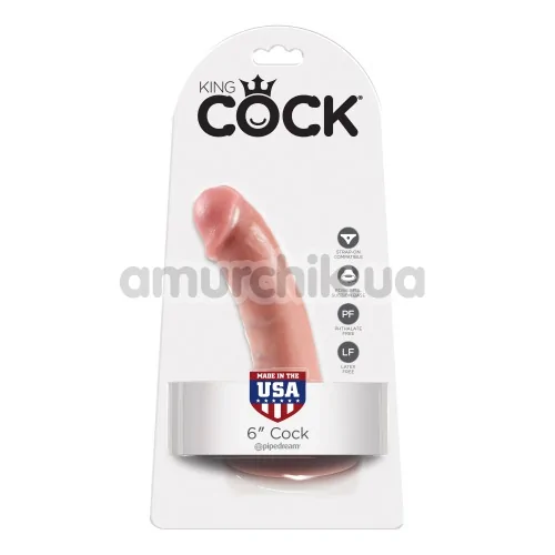 Фаллоимитатор King Cock, 17 см телесный
