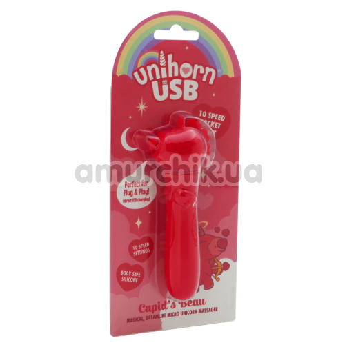 Кліторальний вібратор Unihorn Usb Cupid's Beau, червоний