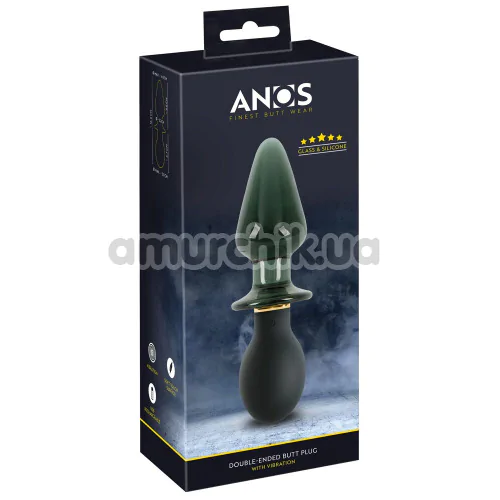 Анальна пробка з вібрацією Anos Double-Ended Butt Plug With Vibration, чорна